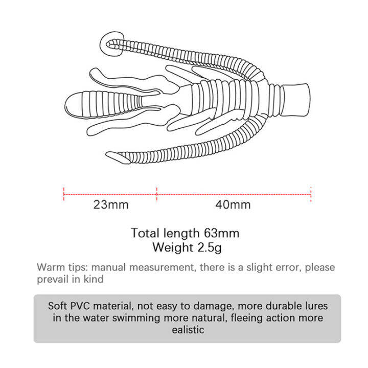 laogeliang-20pcsluya-เหยื่อปลอม63mm-2-5g-เหยื่อล่อเล็กกุ้งลอยได้ปากใหญ่พิเศษเหยื่อตกปลาแบบนิ่มสำหรับตกปลา