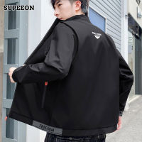 SUPEEON丨เสื้อแจ็คเก็ตผู้ชาย Stand Collar Coat เสื้อแจ็คเก็ตเบสบอลสไตล์เกาหลีเรียบง่ายผ้าคุณภาพสูง