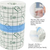 【LZ】ucvwqv Tattoo Transparent Adhesive Protective Shield Breathable Bandage Roll Microblading Medical PU Film Aftercare Tattoo Supply 10m