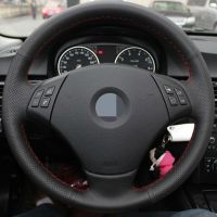 【YF】 Hand-stitched Black Artificial Leather Steering Wheel Cover for BMW E90 320 318i 320i 325i 330i 320d X1 328xi 2007