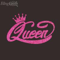 BlingQueen 12PCSLOT Brand Logo Motifs Heat Transfer Glitter Vinyl Patches Iron On Transfers Queen Design For Clothes