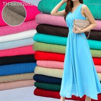 ☋ 50x150cm Solid Color Soft Linen Slub Cotton Fabric DIY Dress Robes Clothing Handmade Patchwork Fabric