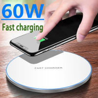 60W Wireless Charger Pad Stand สำหรับ 14 13 12 11 Pro XS Max Samsung Xiaomi Induction Fast Wireless Charging Station