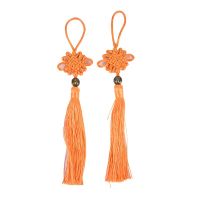 】【、 2PC Chinese Knots Tassel DIY Pendant Pendant Jewelry Garment Decorative Accessories Car Key Bag Pendant DIY Craft Tassel Fringe