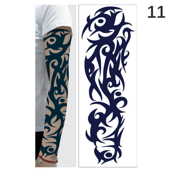 HUANYU1 1Sheet Full Arm Temporary Tattoos Large Totem Tribal Big Sleeve ...