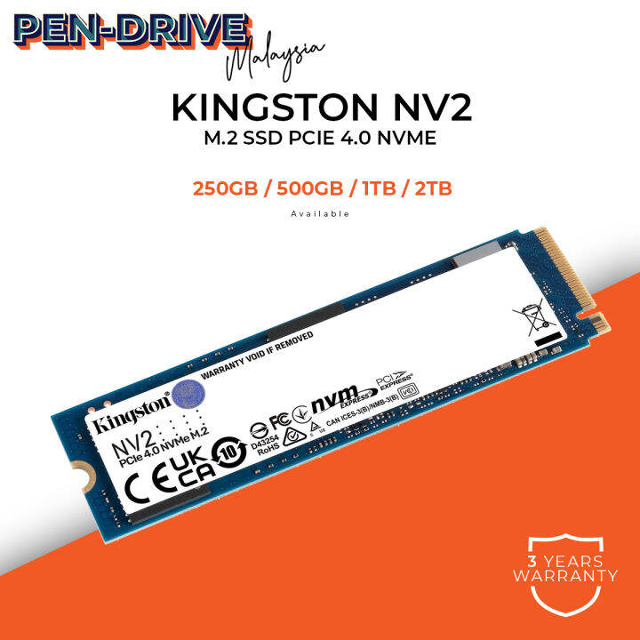 Kingston NV2 250GB / 500GB / 1TB / 2TB Pcle Gen 4.0 NVMe M.2 SSD | Lazada