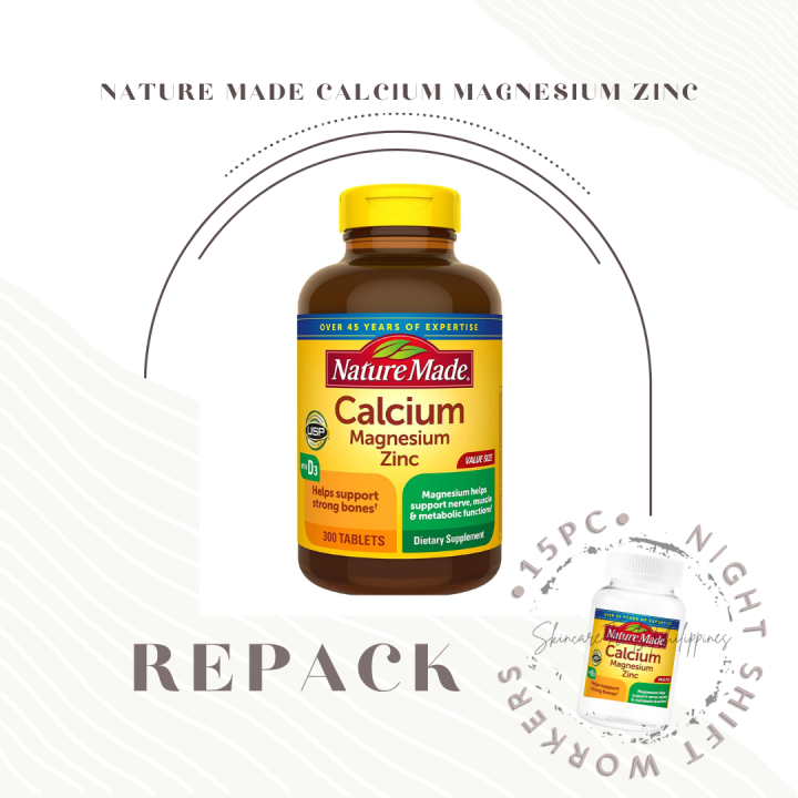 [TINGI] Nature Made Calcium, Magnesium Oxide, Zinc with Vitamin D3
