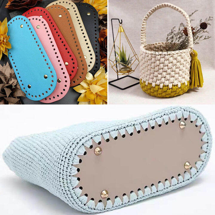 52-22x10cm-accessories-diy-leather-bag-pu-with-holes-long-knitted-bottom