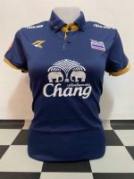 New เสื้อกีฬาหญิงทีมไทยแลนด์ สีกรม ขนาดฟรีไซร์ อก32-38 ทรงเข้ารูป ยาว24.5