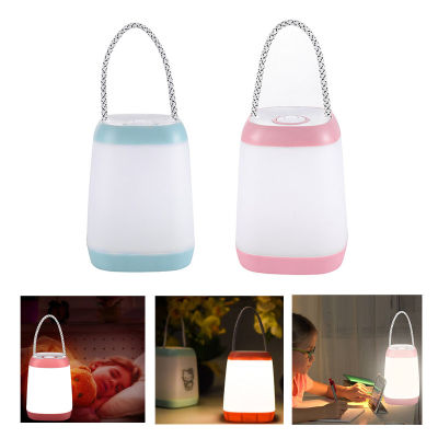 LED Portable Night Light Battery Camping Lantern Bedside Lamp Handle Rope for Bedroom Sleeping Outdoor Eye Protection Lights