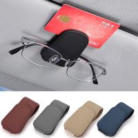 Car Glasses Holder Clip Sunglasses Leather Eyeglasses Hanger Ticket Mount