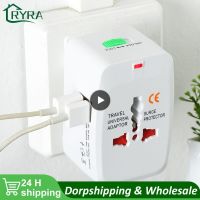 【lz】♕♙  Adaptador Universal de Carregador de Energia AC Adaptador de Plugue Internacional 2 Portas USB World Travel AU EUA Reino Unido UE Tudo em Um 1-10Pcs