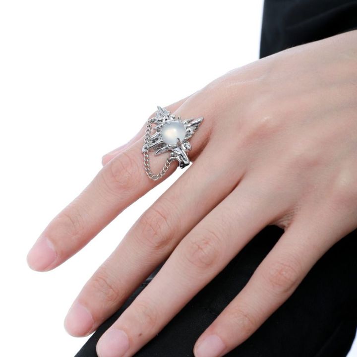 ydsd-พลอยโอปอลสโตนรูปดาวเกินบุคลิกอัญมณีโกธิคแหวนแฟชั่นแหวนพลอยสีน้ำเงินสตรีแหวนพังค์แหวนสไตล์เกาหลี