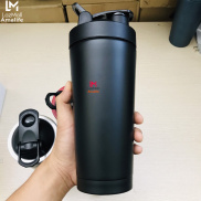 Bình Lắc Shaker Inox Màu Đen Bình Lắc Tập Gym Chính Hãng Amalife Kèm Bóng