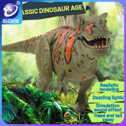 RUICHENG Đồ chơi khủng long T-rex biết đi có âm thanh ánh sáng cho bé trai