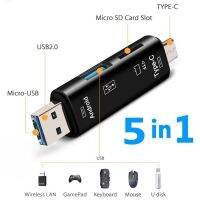 Cherr Electronic】อุปกรณ์เสริมโทรศัพท์5 In 1 USB เอนกประสงค์3.0ประเภท C ตัวอ่านการ์ดความจำยูเอสบีขนาดเล็ก OTG อะแดปเตอร์ตัวอ่านการ์ดสำหรับ Huawei Xiaomi