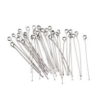 100/200pcs 20mm 30mm 40mm 50mm Stainless Steel Eyepins Head Pin Making Jewelry DIY Findings Pin: 0.6mm Hole: 2mm