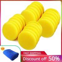 12-24PCS 4Inch Car Ultra Soft Foam Detailing Wax Applicator Pad Round Foam Sponge Cleaning Tool With Free Wash Microfiber Towel