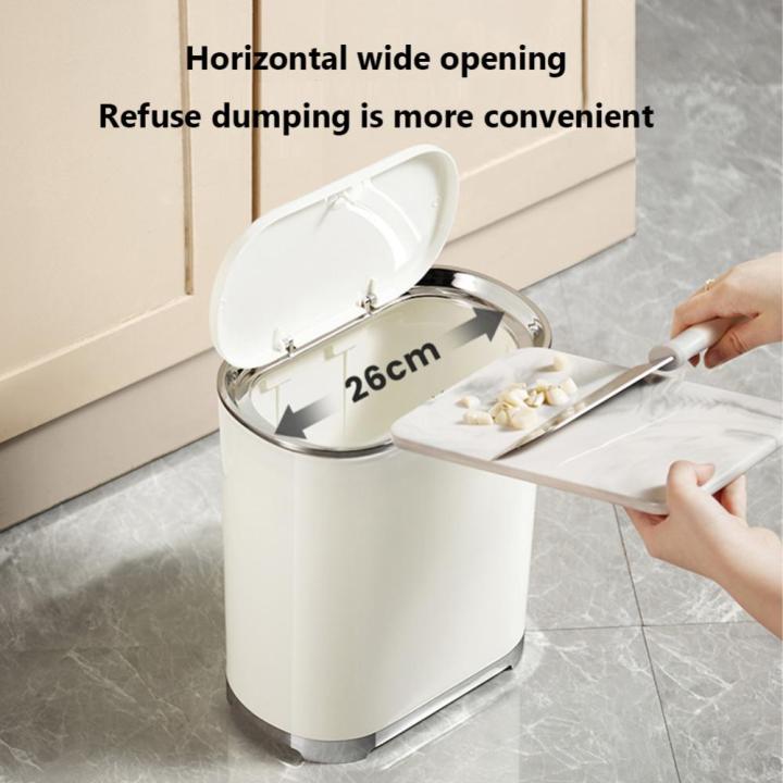 ถังขยะแบบกดที่มีฝาปิดตะกร้ากระดาษสำหรับใช้ในครัวเรือนห้องน้ำสำนักงานถังขยะบ้านหรูหราทันสมัย