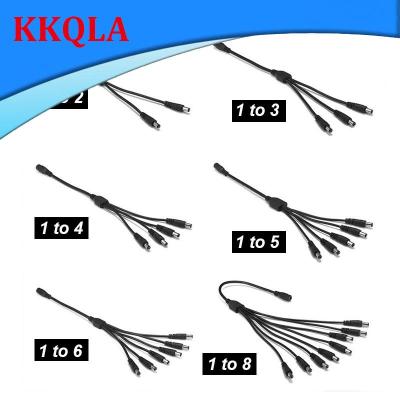 QKKQLA 12V DC Power Splitter Extension Cable 5.5x2.1mm Jack Plug Male Female Connector for CCTV Camera LED Light Strip