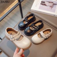 *Cute Double Buckle Girls Princess Shoes Fashion Platform Kids Shoes Primary School Uniform Shoes Children Doll Shoes Casual Soft Bottom Peas Shoes Y2K White Girls Flat Shoes Performance Shoes Japanese Round Toe Lolita Shoes Anti-collision Baby Shoes