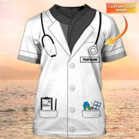 Newest Summer Fashion Men‘s T-shirt Nurse Doctor Personalized Name 3D Printed t shirt Unisex Casual Tshirt Nurse Uniform DW100