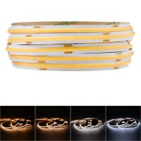 COB LED Strip Light 400LEDs/m High Density Flexible 8mm FOB Tape Lights Ribbon RA90 Warm Nature Cold White Dimmable DC5V LED Strip Lighting