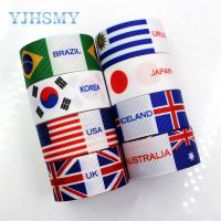 YJHSMY D-18111-109 25 mm 5 yards National flag series Thermal transfer Printed grosgrain Ribbons  DIY handmade materials Gift Wrapping  Bags