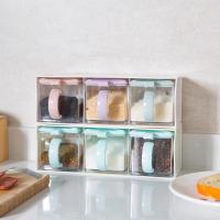 Drawer type seasoning box plastic seasoning box seasoning jar set Kitchen MSG salt shaker seasoning jar seasoning box