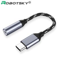 ร้อน hanoe413 - / Robotsky Type C ถึง3.5มม. สายหูฟังแจ็ค USB Type-C 3.5 AUX อะแดปเตอร์หูฟังสำหรับ Huawei Mate 10 P20 Xiaomi Mi 6 6X Mix 2S