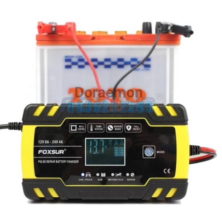 foxsur-12v-24v-12v8a-24v4a-เครื่องชาร์จเเบตเตอรรี่12v-24v-ฟืนฟูเเบต-เต็มเเล้วตัด-หน้าจอดิจิตอลจอแสดงผล-lcd-แบตเตอรี่-สำหรับ-auto-moto