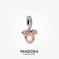 Official Store Pandora Disney Minnie Mouse Silhouette Double Dangle Charm (14K Rose Gold Plated)