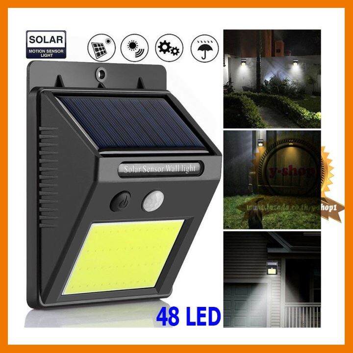 hotลดราคา-solar-motion-sensor-light-48cobไฟติดผนังโซล่าเซลล์พลังงานแสงอาทิตย์-มีไฟหรี่-2โหมด-ที่ชาร์จ-แท็บเล็ต-ไร้สาย-เสียง-หูฟัง-เคส-airpodss-ลำโพง-wireless-bluetooth-โทรศัพท์-usb-ปลั๊ก-เมาท์-hdmi-สา