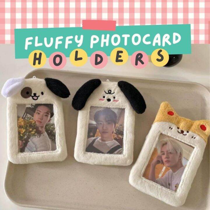 Fluffy Photocard Holder Plush Photo card Kpop Picture Frame Keychain ...