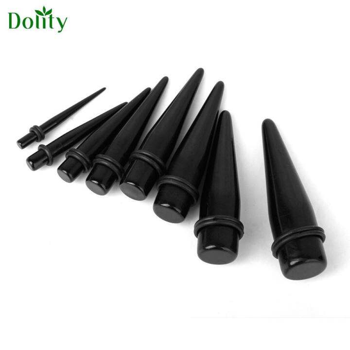Dolity Black EAR STRETCHING KIT SET Of 8 Size EAR STRETCHER EXPANDER