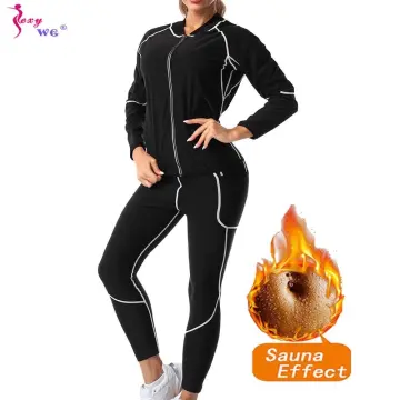 SEXYWGWomen Sauna Suit Waist Trainer Neoprene Shirt for Sport Workout  Corset Hot Body Shaper Top with Sleeves for Weight Loss