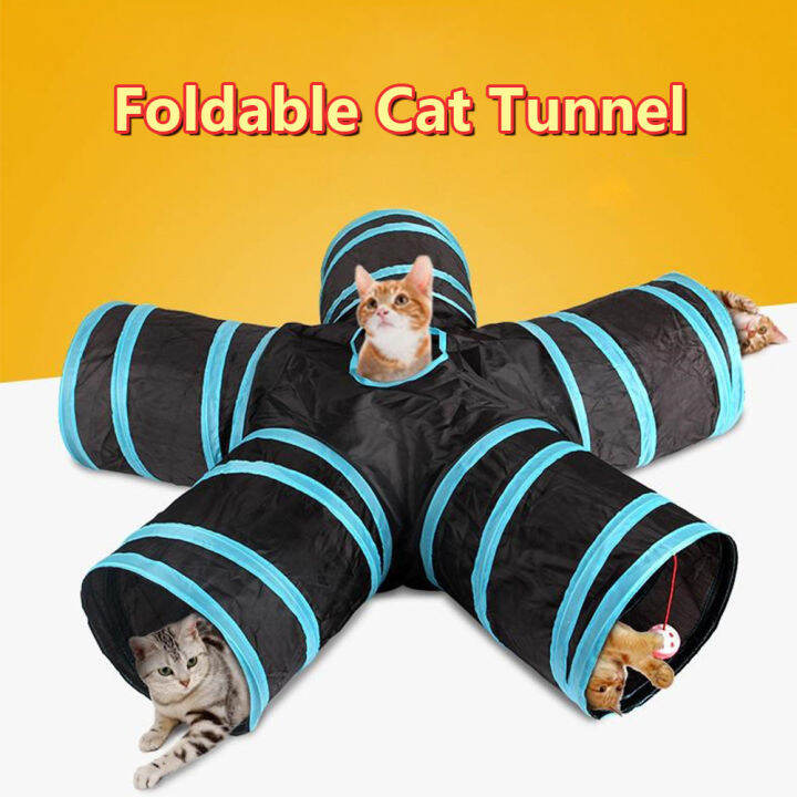 2/3/4/5way Collapsible Cat Tunnel Tube Indoor Kitten Tunnel Toy Pet