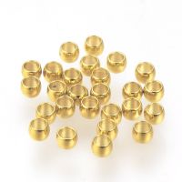 50pc 304 Stainless Steel Spacer Beads, Rondelle, Real 24K Gold Plated, 2.5x1.5mm, Hole: 1~1.5mm