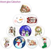 Christmas Snowman  Round Photo Resin Glass Cabochon   Demo Flat Back Making Findings   N5351 Beads