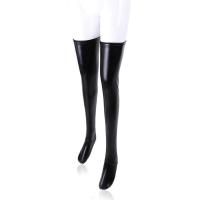 Black Nightclub Latex Zipper  Stockings Leather Thigh High Stockings Women  Lingerie Dance Hosiery