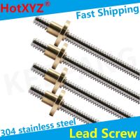 304 Stainless Steel Trapezoidal Rod T8 Lead Screw with Brass Nut for 3D Printer Linear Guides Stepper Motor