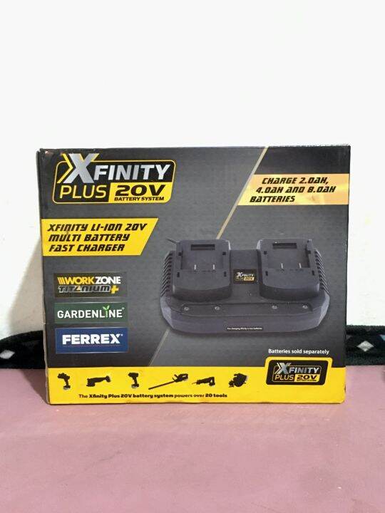 Xfinity Plus 20V Liion Multi Battery Fast Charger Dual Ferrex Workzone