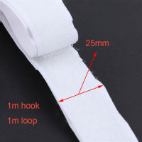 เทปตะขอเกี่ยวแบบแน่นและห่วง1เมตร Velcros สติ๊กเกอร์กาว Velcros ไนลอนพร้อมเทปผ้า Gue สำหรับเย็บผ้า