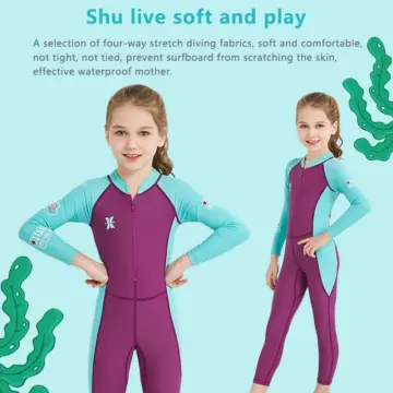 Full Body Wetsuit Kids Thermal Swimsuit One-Piece Long Sleeves