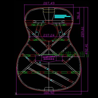 ；‘【； OM Type 40Inch Acoustic Guitar Acrylic Transparent Acrylic Template Sound Beam Hole Code Location Guitar Making Molds