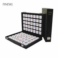 【hot】♀  Grids Jewelry Gem Display Leather Carrying Show Loose Bead Collection Storage Glass Top Lid