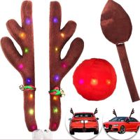 [Toy City] Reindeer Decoration Car Vehicle Nose Horn Costume Set Rudolph Christmas Antlers Red Ornaments Elk