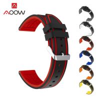 Silicone Sport Strap 20mm 22mm 24mm 26mm Fashion Double Color Waterproof Rubber Men Replacement Bracelet Band Watch Accessories