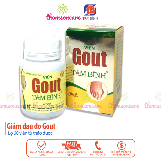 Viên gout tâm bình - lọ 60 viên - hỗ trợ giảm gut từ thảo dược - ảnh sản phẩm 1