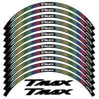 สติกเกอร์ล้อรถยนต์สำหรับยามาฮ่าฮ่า TMAX T-MAX TMAX500 500/530สติกเกอร์ล้อ TMAX530รถจักรยานยนต์สกู๊ตเตอร์รูปลอกติดขอบลายทางสติกเกอร์อุปกรณ์เทป